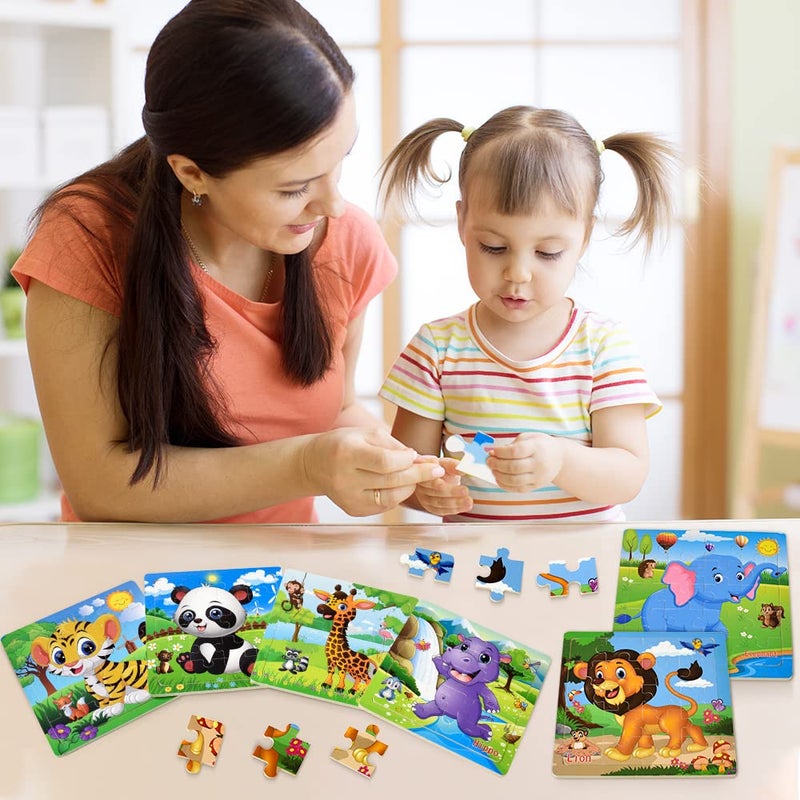 CHAFIN Puzzles for Kids Ages 3-5 Toddler Wooden Toys Montessori Learning Education Preschool Sets Games for Boy Girl 3 4 5+ Years Old, Pack of 6 (20 Pieces) - Image 5